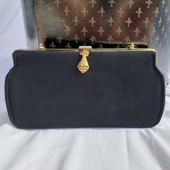 Vintage Handbags - Vintage evening bag with golden clasp